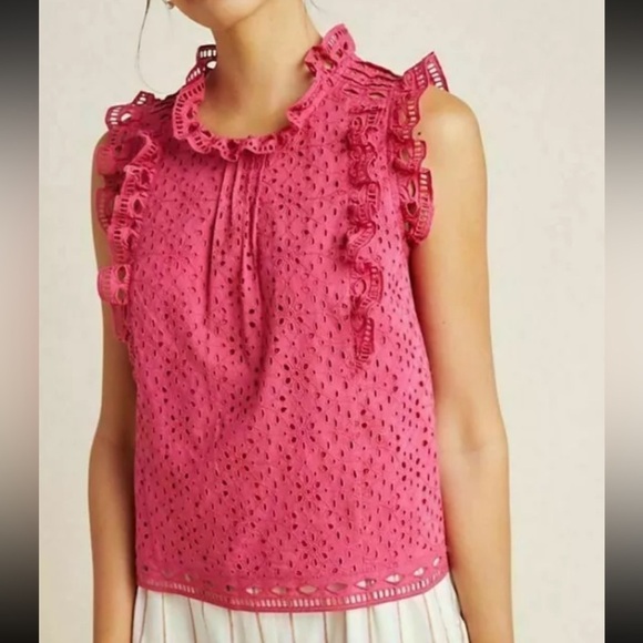 Anthropologie Tops - Anthropologie Tilly Eyelet Blouse by Maeve